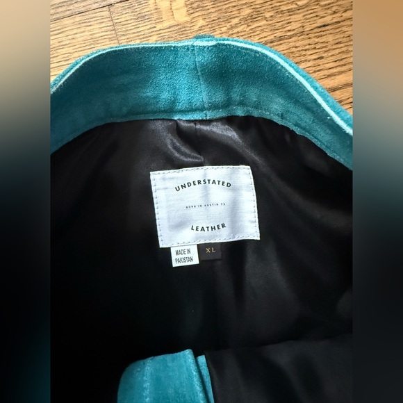 Understated Leather Wanted Teal Fringe Studded Shorts Size XL - Picture 5 of 7